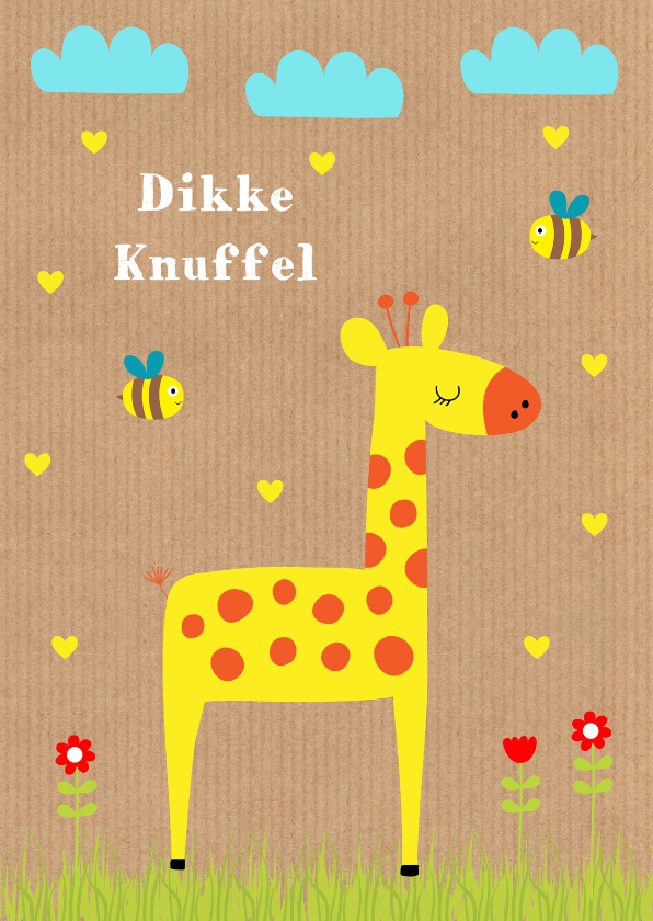Wenskaarten - Kinderkaart giraf kraft
