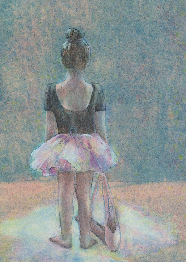 Wenskaarten - Kunstkaart ballerina in acryl