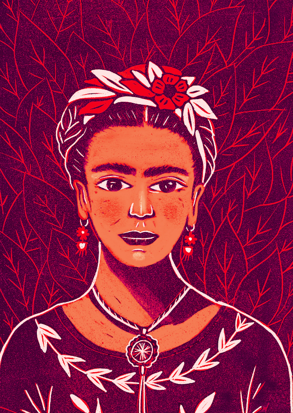 Wenskaarten - Kunstkaart Frida Kahlo
