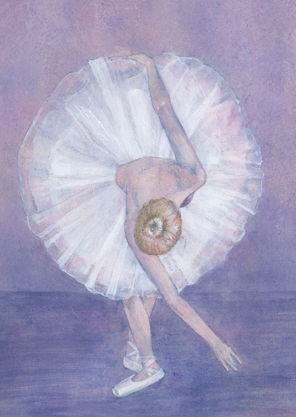 Wenskaarten - Kunstkaart klassieke ballerina in acryl 