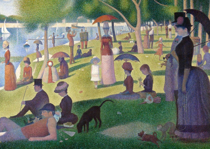 Kunstkaart van Georges Seurat. Een zondag op La Grande Jatte - Wenskaarten Wenskaarten - Kunstkaart van Georges Seurat. Een zondag op La Grande Jatte