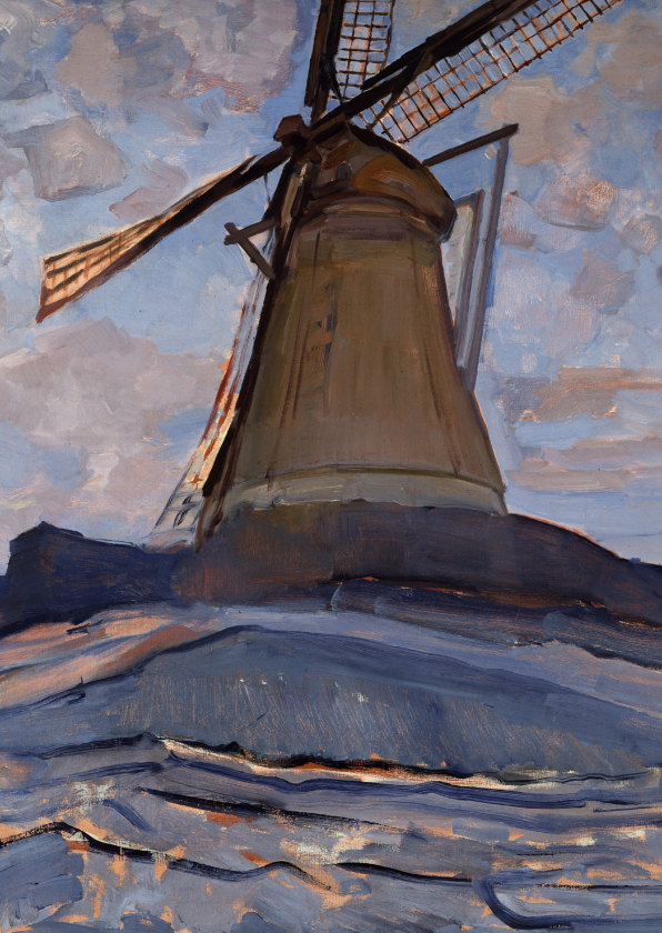 Kunstkaart van Piet Mondriaan. De molen - Wenskaarten Wenskaarten - Kunstkaart van Piet Mondriaan. De molen