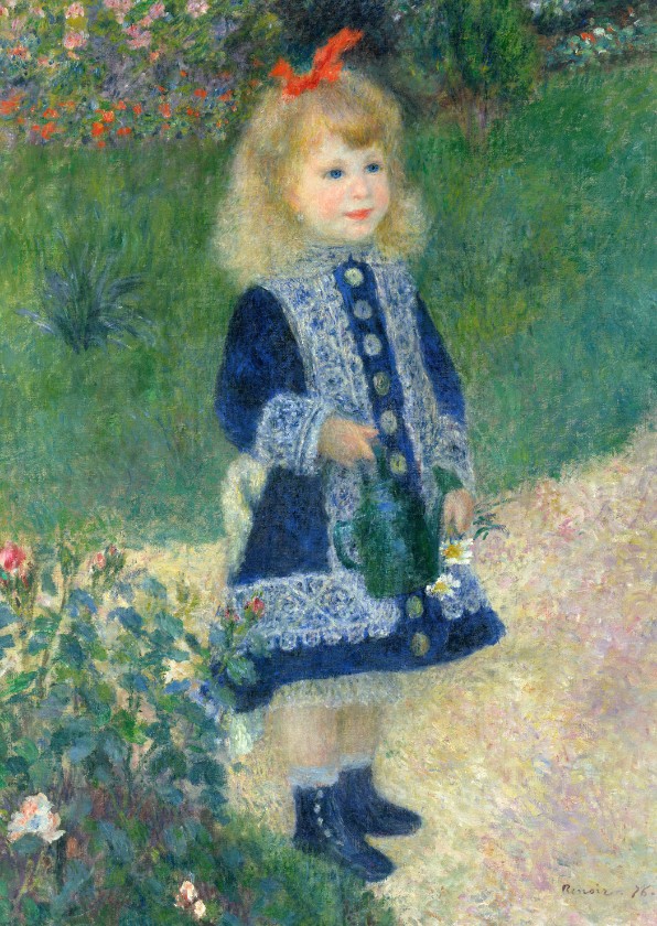 Kunstkaart van Renoir. Meisje met een bloemengieter - Wenskaarten Wenskaarten - Kunstkaart van Renoir. Meisje met een bloemengieter