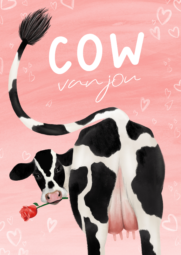 Wenskaarten - Liefdeskaart 'Cow van jou'