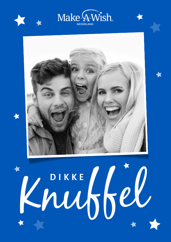 Wenskaarten -  Make-A-Wish kaart met dikke knuffel en foto