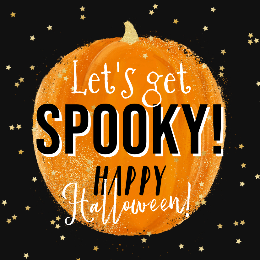 Moderne kaart Spooky Halloween pompoen sterren goud - Wenskaarten Wenskaarten - Moderne kaart Spooky Halloween pompoen sterren goud