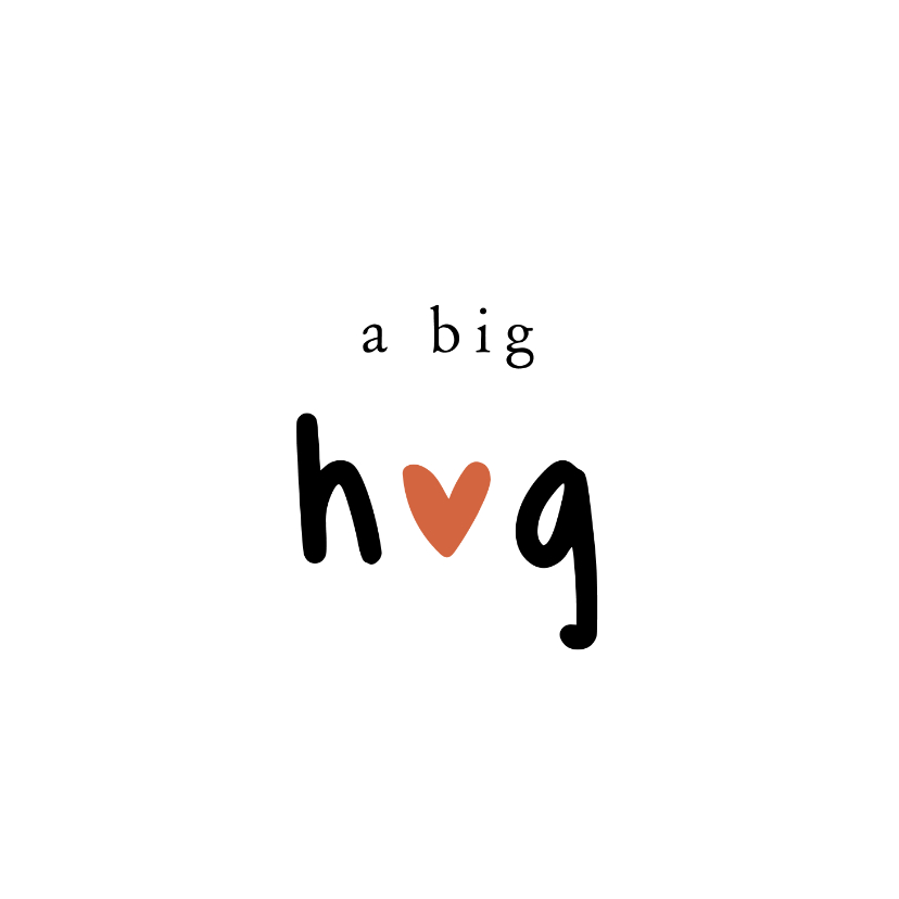 Nierstichting a big hug met rood hartje - Wenskaarten Wenskaarten - Nierstichting a big hug met rood hartje