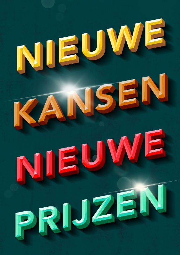 Wenskaarten - Nieuwe kansen nieuwe prijzen , succes wenskaart