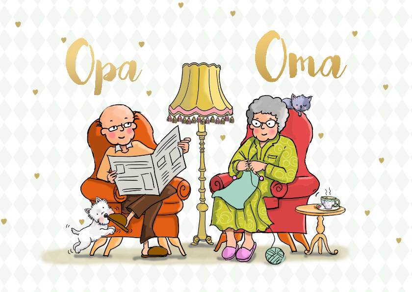 Wenskaarten - Opa en Oma dag fauteuil av