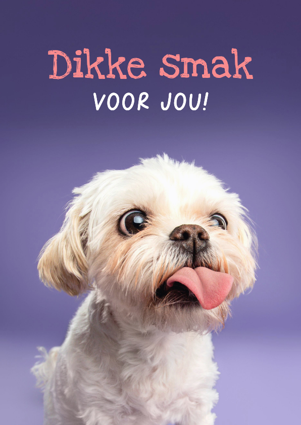 Wenskaarten - Schattige liefdeskaart van boomer hondje met tong