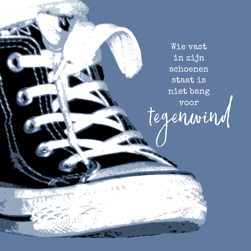 Wenskaarten - schoenen en tegenwind