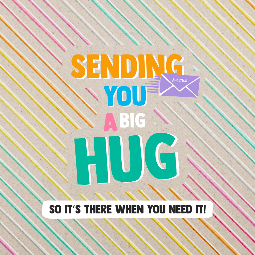 Wenskaarten - Sending you a big hug teens zomaar kaart