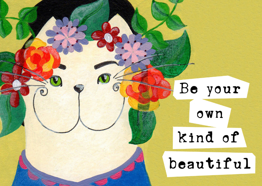 Spreukenkaart kat beautiful - Wenskaarten Wenskaarten - Spreukenkaart kat beautiful