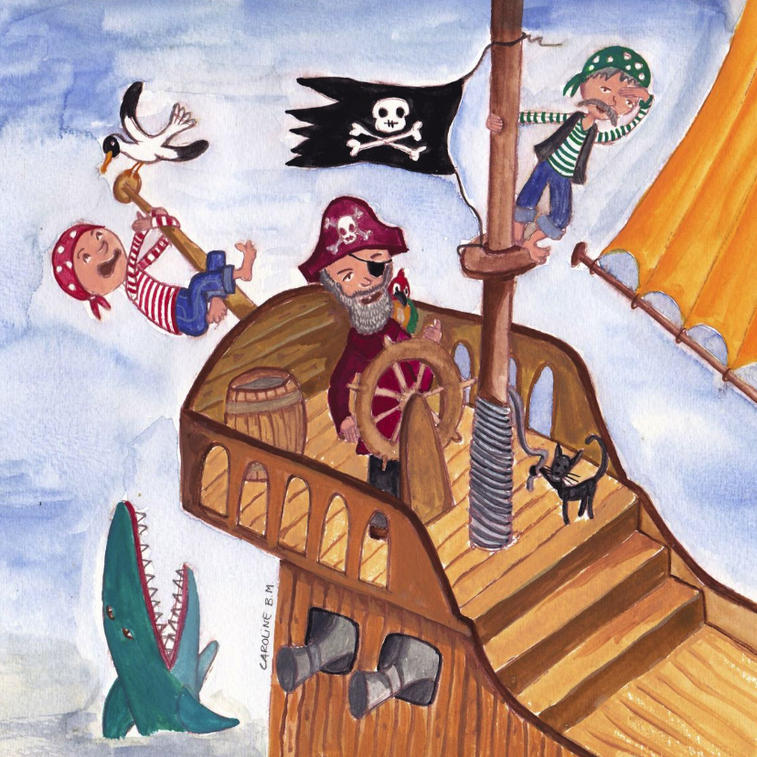 Stoeren Piraten Kinderkaart - Wenskaarten Wenskaarten - Stoeren Piraten Kinderkaart