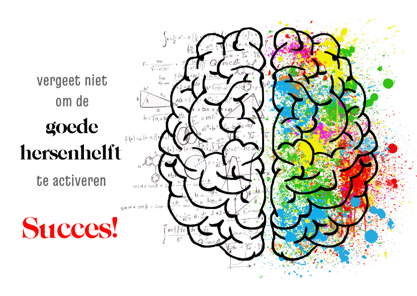 succes hersenen aan het werk - Wenskaarten Wenskaarten - succes hersenen aan het werk