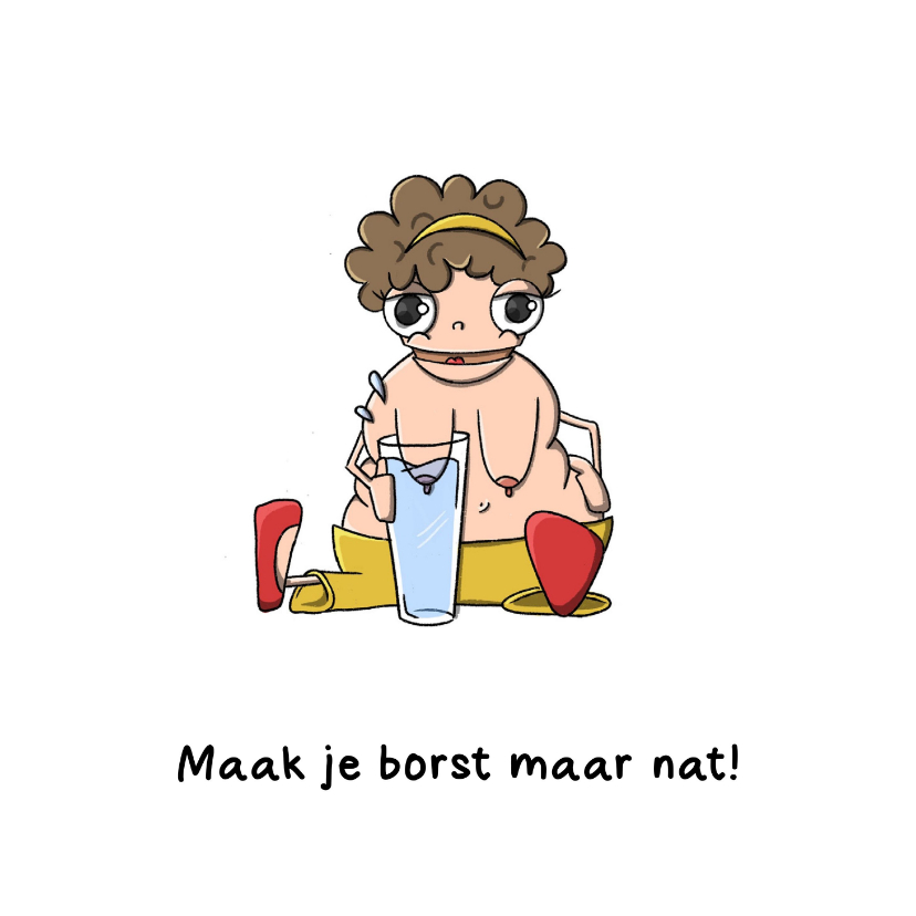 Wenskaarten - Succes maak je borst maar nat kaart