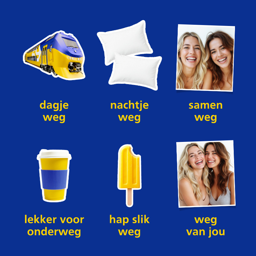 Uitnodiging reizen dagje weg nachtje weg met foto's - Wenskaarten Wenskaarten - Uitnodiging reizen dagje weg nachtje weg met foto's