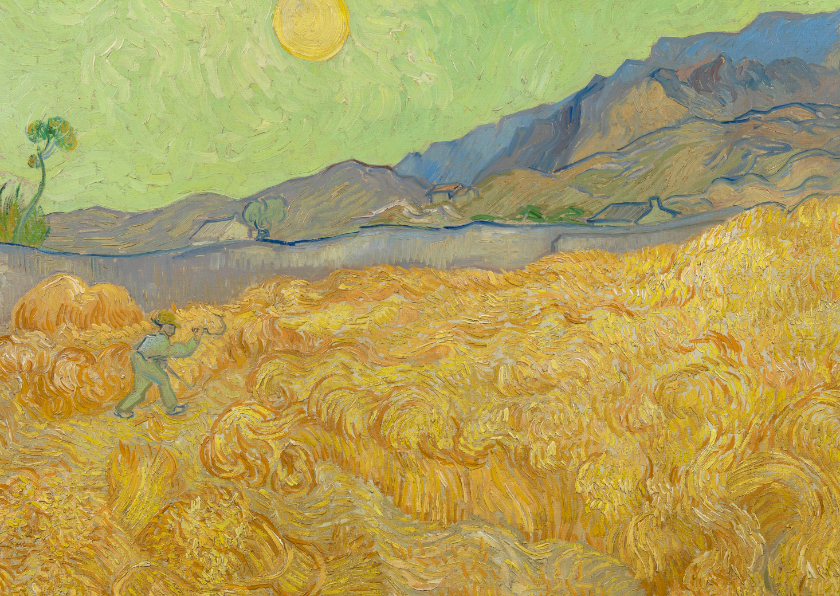 Wenskaarten - Vincent van Gogh. Maaier in het landschap