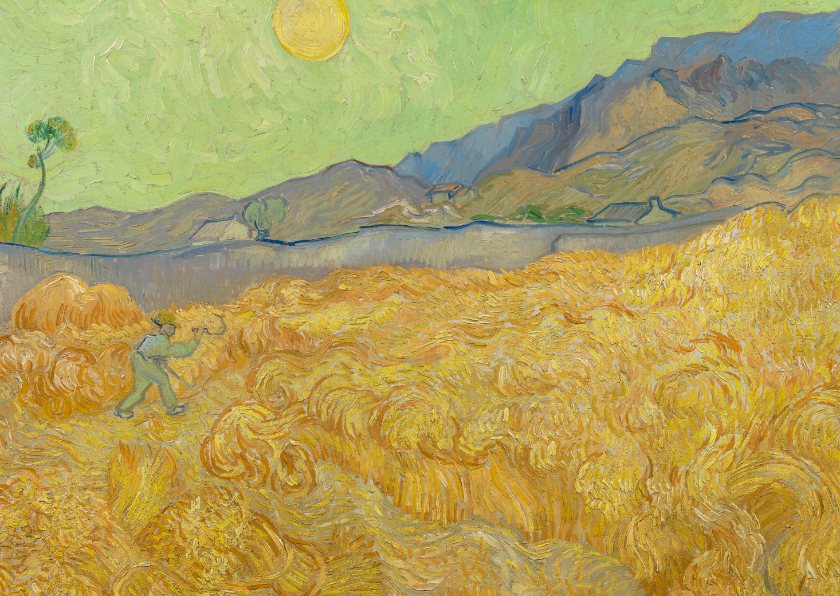 Vincent van Gogh. Maaier in het landschap - Wenskaarten Wenskaarten - Vincent van Gogh. Maaier in het landschap