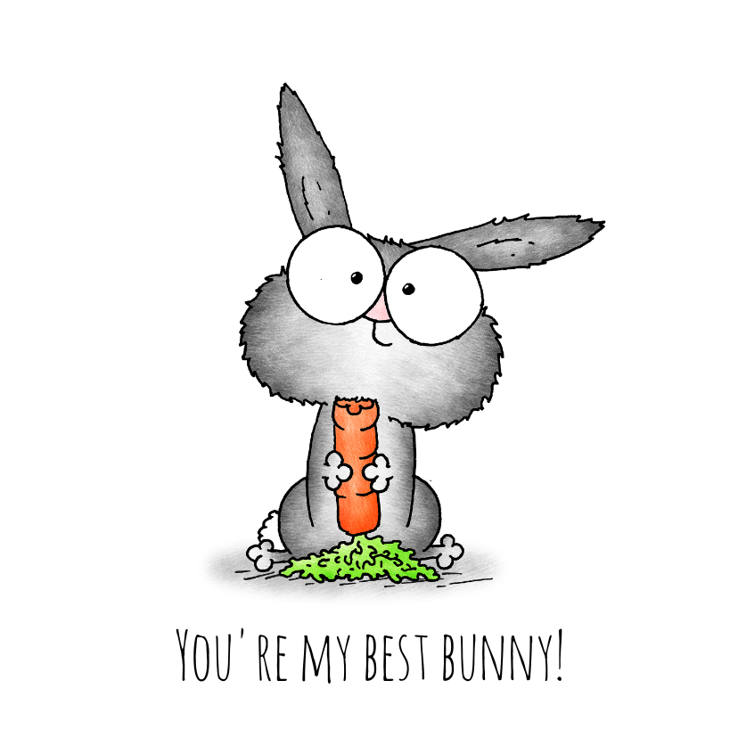 Wenskaarten - vriendschap kaart konijntje - You're my best bunny