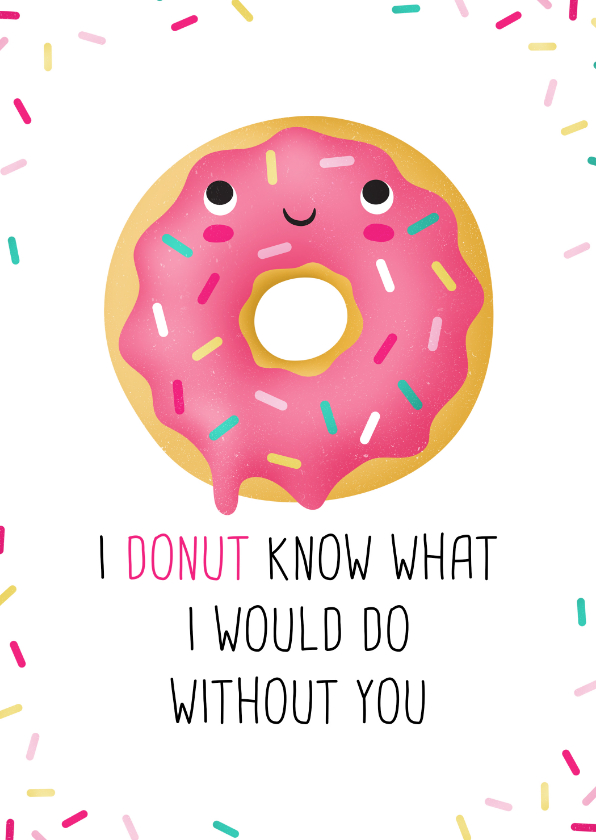 Wenskaarten - Vriendschapskaart donut grappig lief