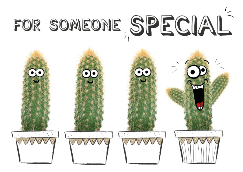 Wenskaarten - Vriendschapskaart met cactussen for someone special! 