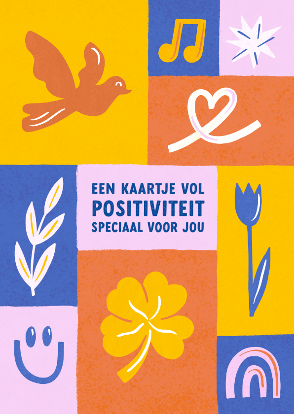 Wenskaarten - Vrolijke kaart vol positiviteit 