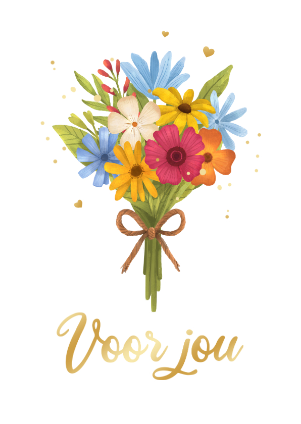 Wenskaart bloemen boeket voor jou zomaar - Wenskaarten Wenskaarten - Wenskaart bloemen boeket voor jou zomaar