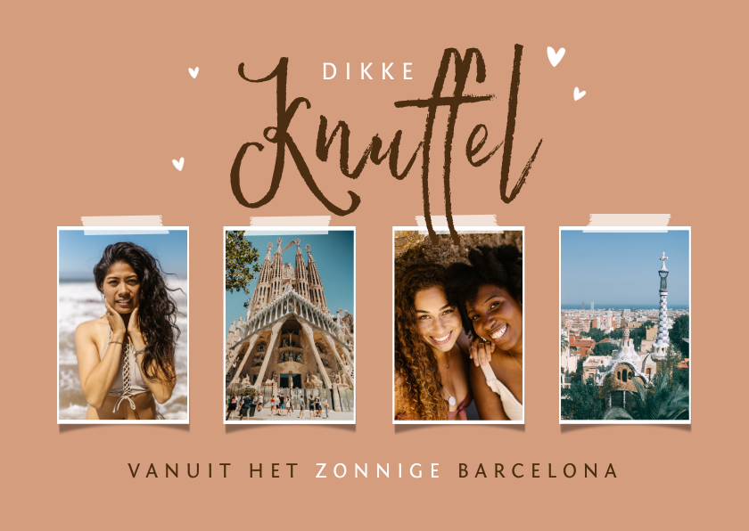 Wenskaart collage terra dikke knuffel hartjes - Wenskaarten Wenskaarten - Wenskaart collage terra dikke knuffel hartjes