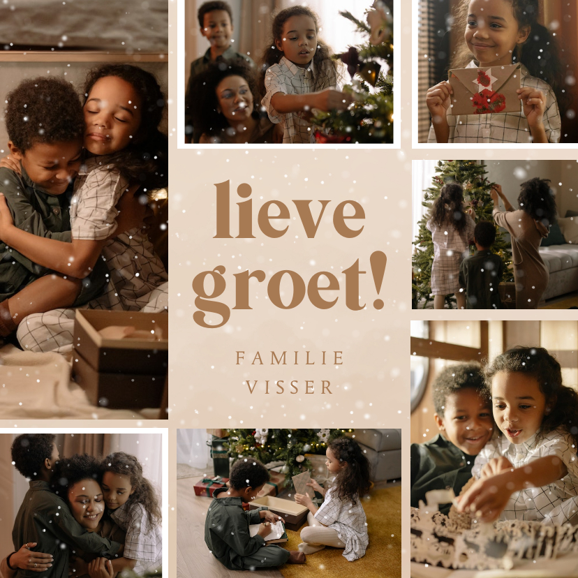 Wenskaarten - Wenskaart collage van 7 foto's