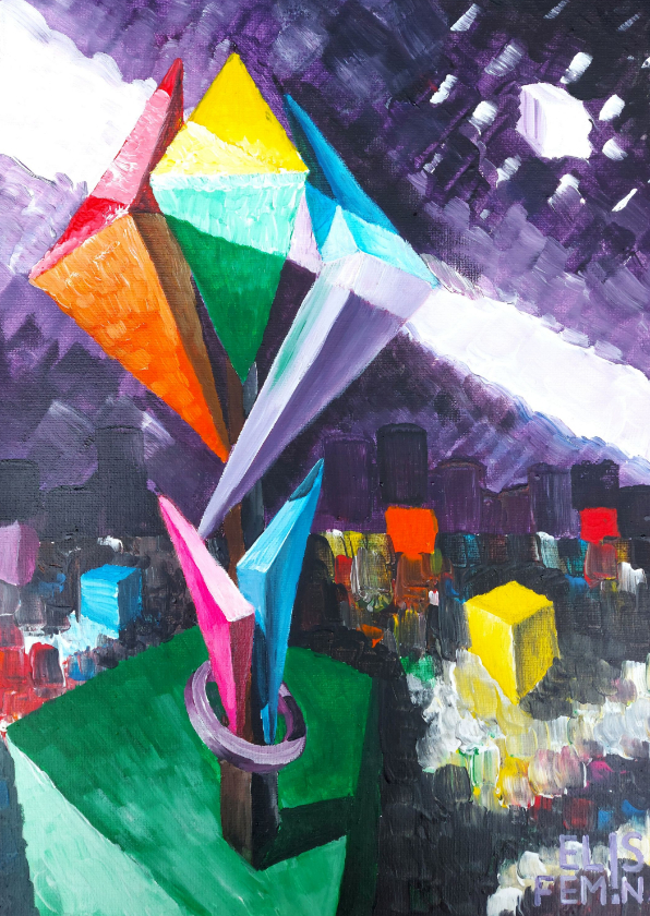 Wenskaart een kunstzinnige groet - Wenskaarten Wenskaarten - Wenskaart een kunstzinnige groet