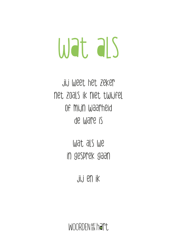 Wenskaarten - Wenskaart gedicht wat als...