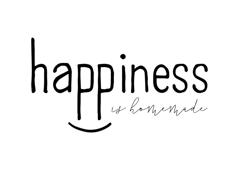 Wenskaarten - Wenskaart 'Happiness is homemade' met glimlach