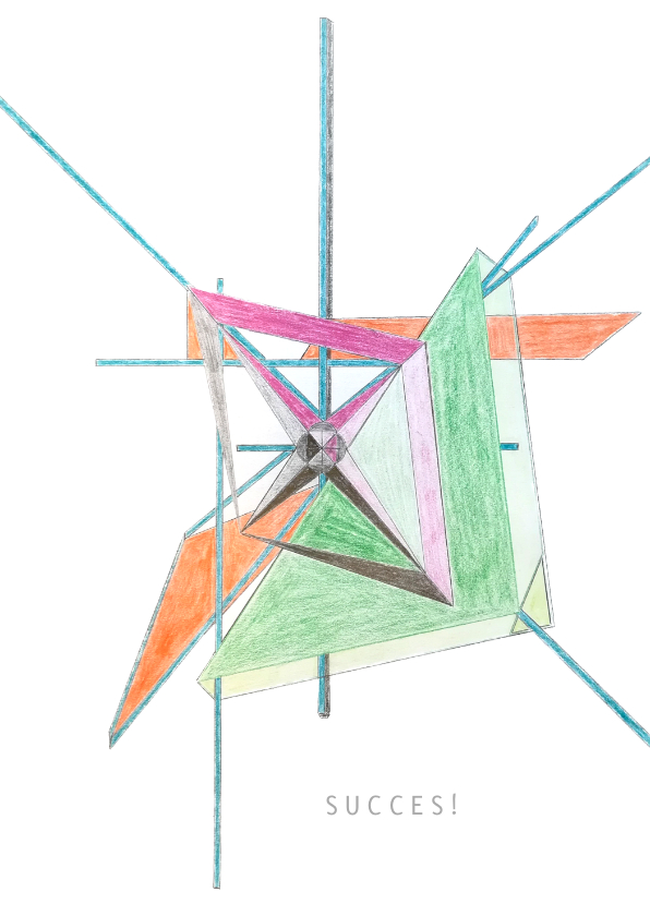 Wenskaart met abstract lijnenspel - Wenskaarten Wenskaarten - Wenskaart met abstract lijnenspel
