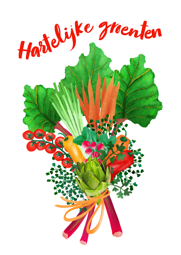 Wenskaarten - Wenskaart met groenten-boeket