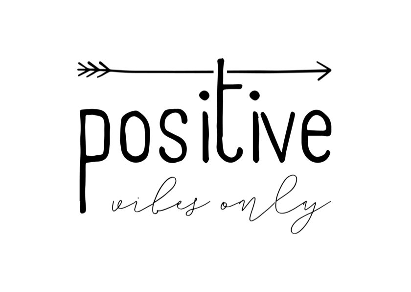 Wenskaarten - Wenskaart 'Positive vibes only' met pijl