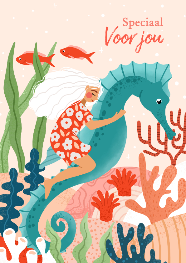 Wenskaart speciaal voor jou met illustratie onderwaterwereld - Wenskaarten Wenskaarten - Wenskaart speciaal voor jou met illustratie onderwaterwereld