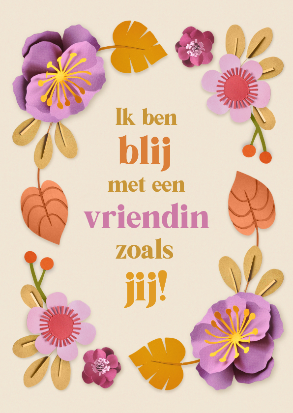 Wenskaart vriendin herfstbloemen - Wenskaarten Wenskaarten - Wenskaart vriendin herfstbloemen
