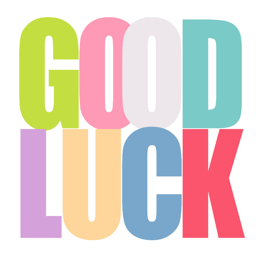 Wenskaarten - Woorden Kleur Good Luck - BK