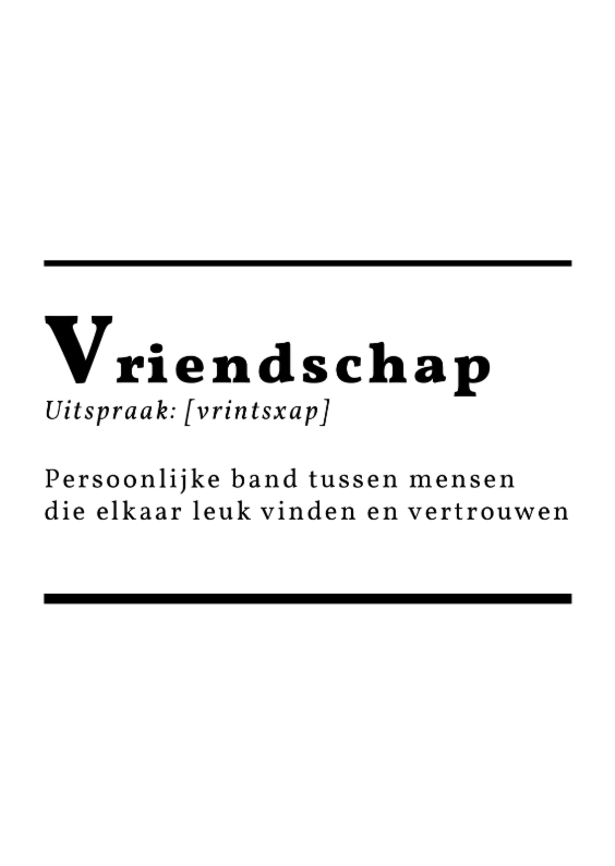 Wenskaarten - Woordenboek Vriendschap - DH