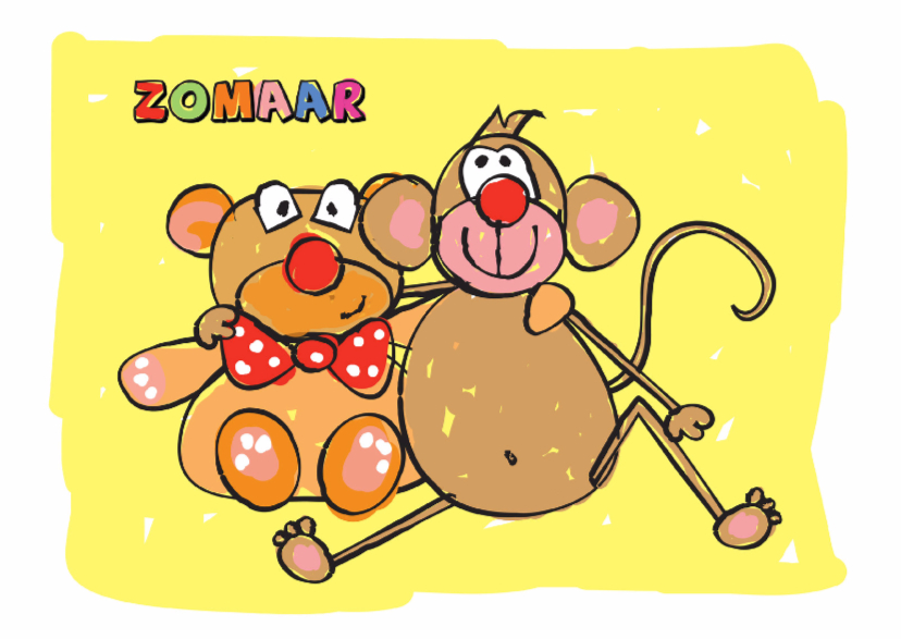 Zomaar beer en aap Wenskaarten Kaartje2go