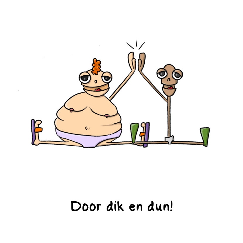 Wenskaarten - Zomaar grappig dik en dun kaart