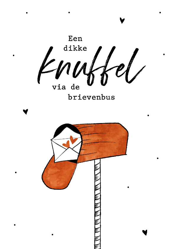 Wenskaarten - Zomaar kaart, een dikke knuffel door de brievenbus
