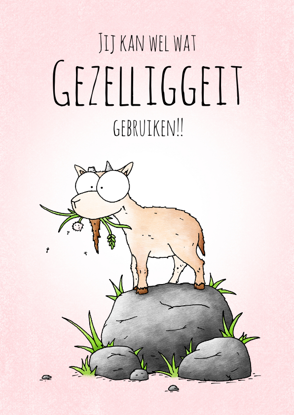 Wenskaarten - Zomaar kaart geitje - Jij kan wel wat gezelliggeit gebruiken