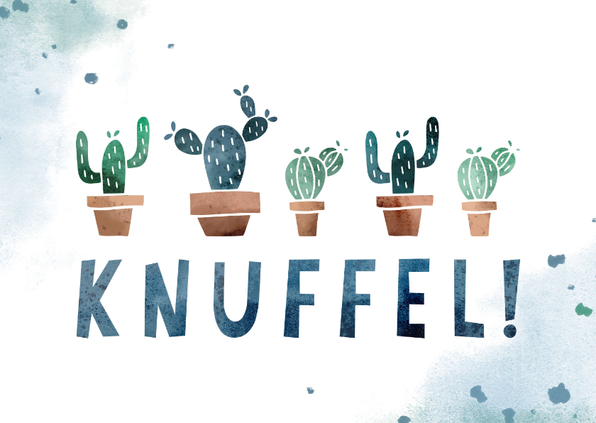 Zomaar kaart knuffel met cactussen - Wenskaarten Wenskaarten - Zomaar kaart knuffel met cactussen