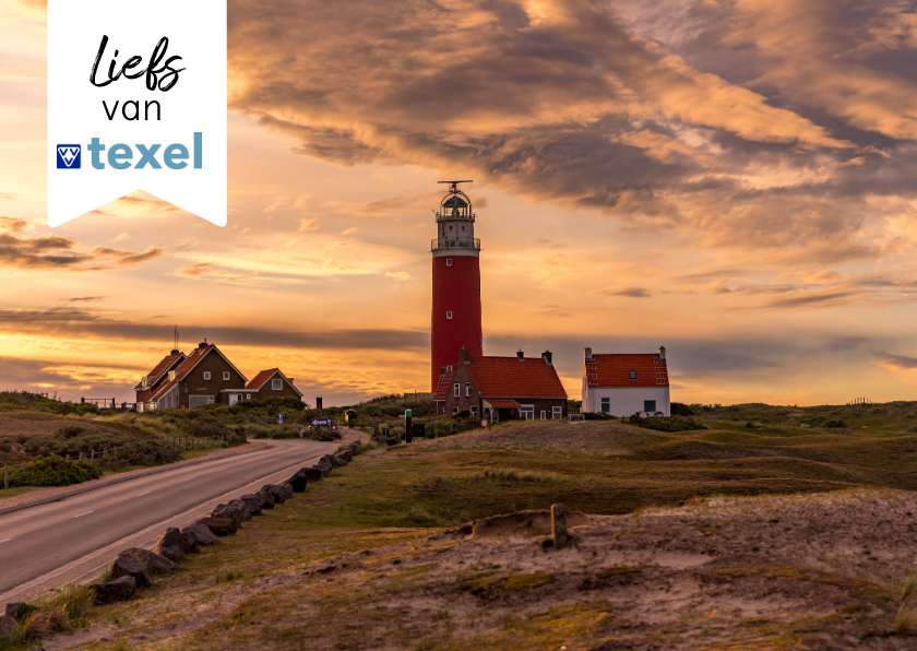 Wenskaarten - Zomaar kaart met de vuurtoren liefs vanuit Texel 