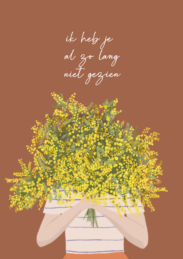 Zomaar kaart mimosa bloemen - Wenskaarten Wenskaarten - Zomaar kaart mimosa bloemen