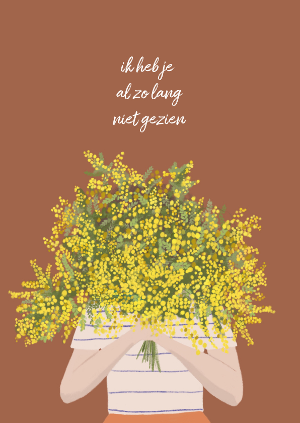 Wenskaarten - Zomaar kaart mimosa bloemen