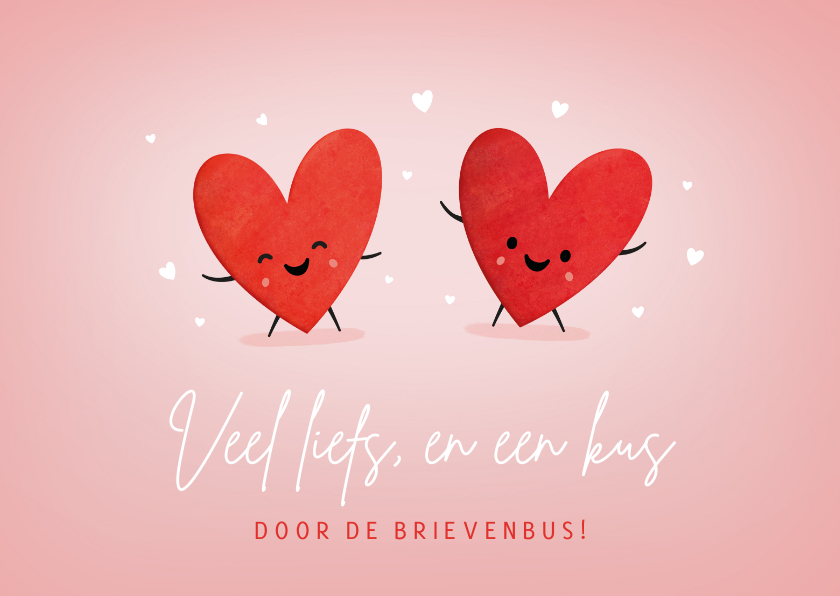 Zomaar kaart veel liefs en een kus door de brievenbus hartje - Wenskaarten Wenskaarten - Zomaar kaart veel liefs en een kus door de brievenbus hartje