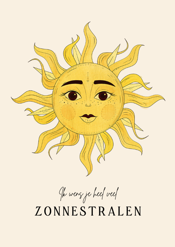 Wenskaarten - Zomaar kaart zon zonnestralen liefs ik denk aan je